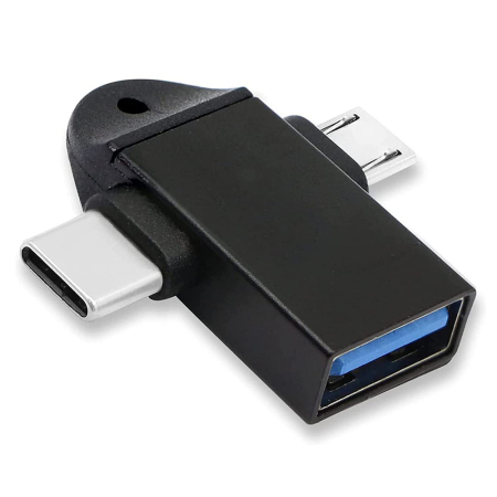 Αντάπτορας USB-C σε USB-C & micro POWERTECH CAB-UC090 5Gbps μαύρος