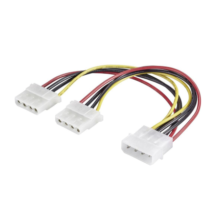 Καλώδιο Molex 4pin (Αρσ) σε 2x 4pin (Θηλ) - 0.20m