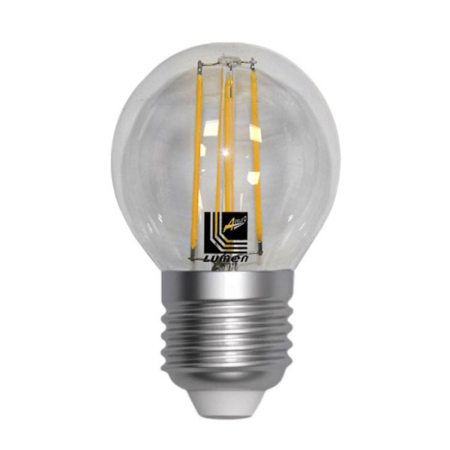 Διακοσμητική λάμπα led filament Ε27 4W 230V 2800k θερμό λευκό φως 420lm σφαιρική G45 διάφανη