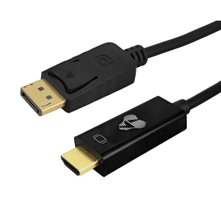Kαλώδιο DisplayPort 1.2v (M) σε HDMI 2.0v (M) 4K/60Hz 21.6 Gbps 1m μαύρο