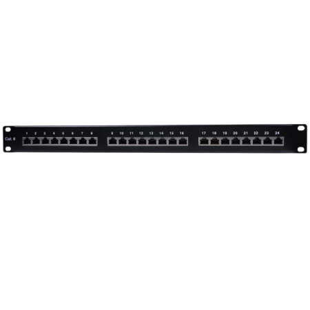 Patch panel Goobay CAT 6 STP 24 θυρών 1U Μαύρο