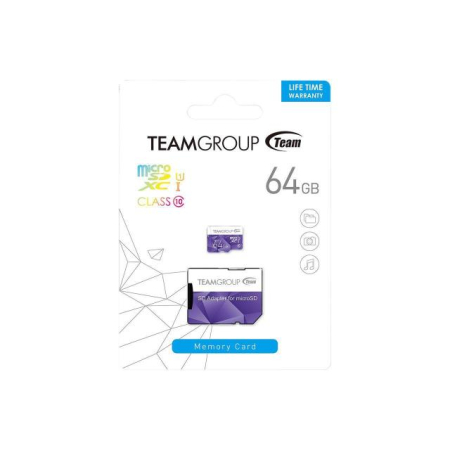 Κάρτα Μνήμης Teamgroup Micro SDXC 64GB Class 10 U1 + Adapter