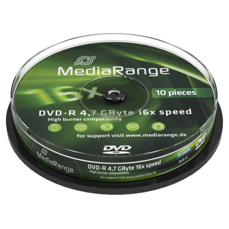 MediaRange DVD-R 4.7GB 16x Speed Cakebox 10τμχ