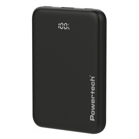 POWERTECH POWER BANK PT-1502 ΜΕ ΟΘΟΝΗ, 10000mAh, 22.5W, ΜΑΥΡΟ