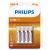 Μπαταρίες PHILIPS LongLife Zinc chloride R03L4B/10 AAA R03 Micro 4τμχ