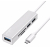 POWERTECH USB-C hub PT-926 3x USB3.0 + SD/Micro SD Aσημί