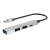 USB hub POWERTECH PT-1413 4x θυρών USB 3.2 5Gbps USB σύνδεση γκρι