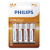 Μπαταρίες PHILIPS LongLife Zinc chloride R6L4B/10 AA R6 Mignon  4τμχ