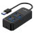 USB 3.2 hub PTR-0153 4x θυρών 5Gbps USB σύνδεση μαύρο