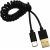 Καλώδιο Σπιράλ USB σε USB-C 40W 1.5m μαύρο